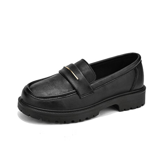 Jiao Mingya Civision Diener Interview Schüler Lederschuhe Junior High School Girls High School Weiche Leder kleine Schuhe 313233 Single Schuhe Neue Sommerstil Schwarze 679 Gurt 30 Schlanke Füße empfohlen, eine kleine Größe zu nehmen