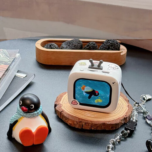 Bai Qixin SU7 small TV smart Bluetooth audio electronic photo album MP3 touch screen lyrics display wireless connection portable speaker subwoofer can insert TF card custom theme small TV style touch screen smart Bluetooth audio