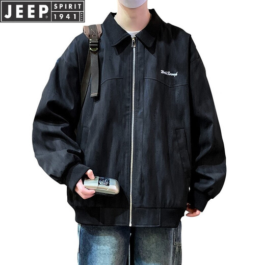 
JEEP SPIRIT Stylish Work Jacket Men's 2025 Spring and Autumn Style Fashionable Brand Thin Jacket Middle-aged Loose Jacket K15832 White Gray XL