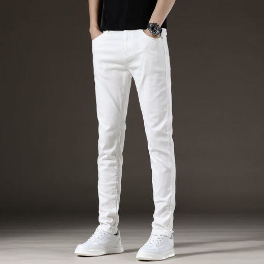 TTPMER Jeans de tres a prueba para hombres tendencia impermeable a impermeables elásticos delgados pies delgados versátiles de pantalones largos casuales negros y grises 1048 yn [alta elasticidad] 28 tamaños-recomendado (peso 95-105Jin [Jin iguala 0.5 kg])