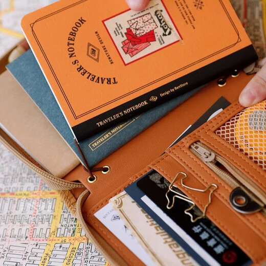 Tragbares Reisen Reißverschluss Speicherbuch A7 Lose Blatt TN Pass Clip Handbuch Sammlung HINWEIS KOWNEHID MUSTER BRAUT