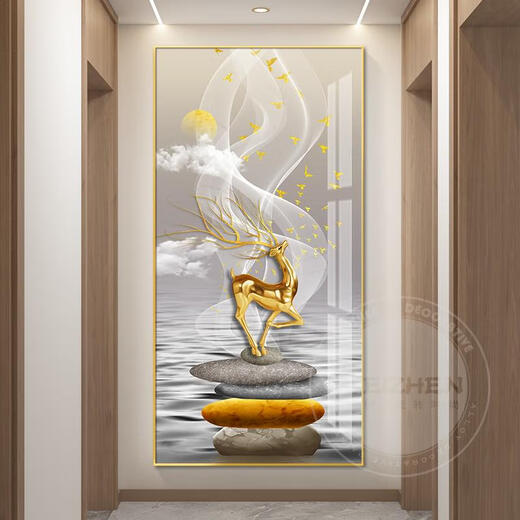 Sanqihu Fulu betritt die Tür und dekorative Gemälde des modernen Korridors und des Gangbilders und Wandgemälde des Atmosphärischen LY-6081-Caiyuan Guangjin 50*35 mm dicker Aluminiumlegierrahmen + Textur
