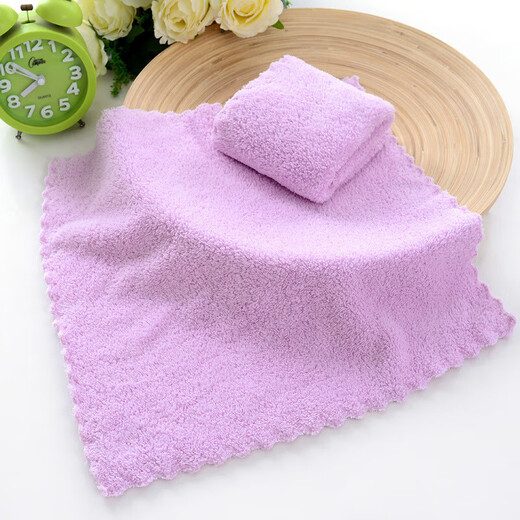 Face towel small coral velvet square small fiber absorbent quick-drying cheap square towel cleaning handkerchief random color 1 pack