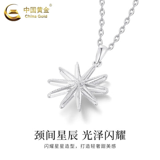 China Gold (CHINA GOLD) PT950 platinum star pendant for women, high-end platinum star necklace, light luxury niche birthday gift for girlfriend PT950 platinum star pendant, about 2.6g, free silver chain