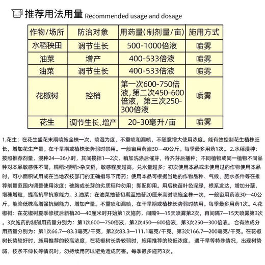 Guoguang 5% uniconazole, rapeseed, rice, peanut, pepper, growth control, chlormequat, anti-lodging pesticide, plant growth regulator 100g*5 pack