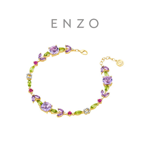 Chow Tai Fook ENZO TV series Hard to Deceive co-branded 18K gold wisteria flower gemstone bracelet for women