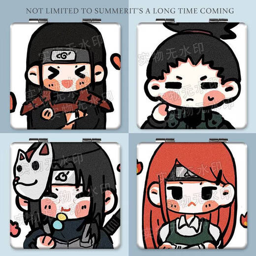 
Anime Naruto Sasuke Iara Uchiha Itachi Portable Small Mirror Student Portable Makeup Mirror Double-sided Folding Naruto YA16868