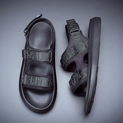 Rankdavey Light Luxury High-Ald Brand Sandals for Men 2025 Summer Soft Sole Sports Beach Zapatos para adolescentes y estudiantes Off Black 6187 Versión actualizada 38 Sports Sports tamaño estándar Tamaño