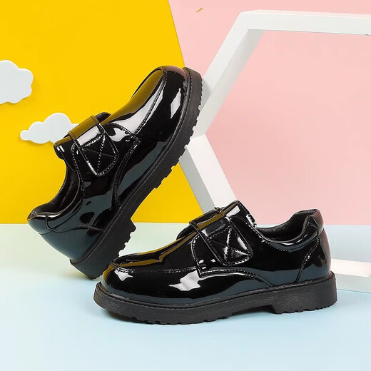 Yushangzhenpin children's leather shoes, boys' leather shoes, summer 2025 new Korean style British style black soft-soled student campus performance shoes, picture size 36, inner length 22.6cm