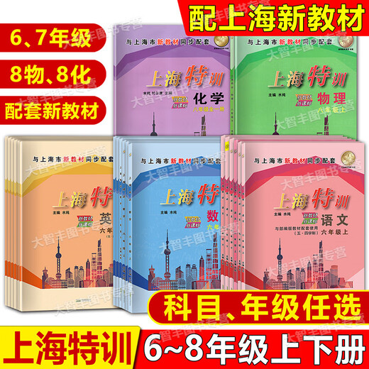 2025上海特训六七八年级上下语文数学英语N版物理化学678年级二学期六七新教材沪教版初中配套教辅期中期末练习同步辅导书 数学 七年级下
