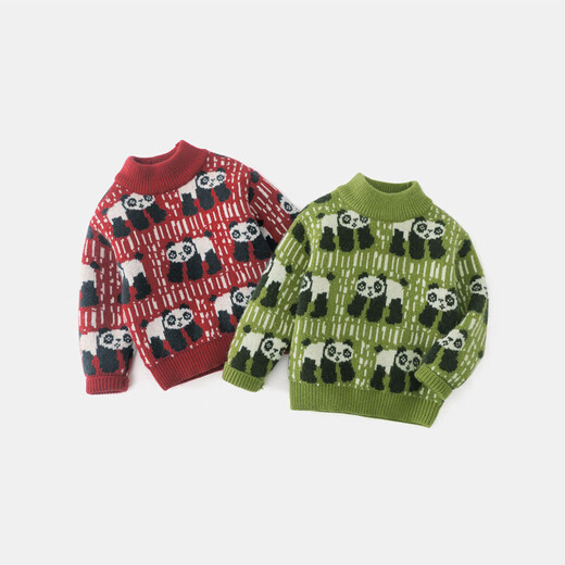 Ciciibear Boy plus Flusenpullover verdickter Herbst- und Winterpullover Baby Top Children's Girls Neujahr Red 80