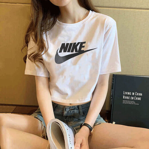 耐克（NIKE）短款运动短袖女夏季休闲T恤宽松上衣纯棉半袖BV6176 粉色/HM4621-675 纯棉短款  L 100-120斤