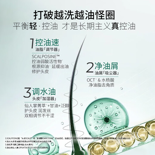 施华蔻（Schwarzkopf）控油赋源无硅油洗发露400ml 自律瓶 长效控油 净油去屑洗发水