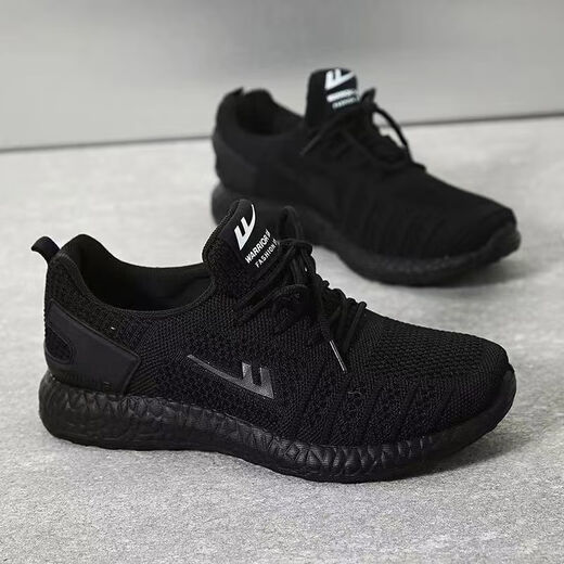 
Huili men's shoes summer and autumn new sports shoes for men's soft sole running shoes for men's breathable black mesh steering shoes all black 6175 summer single net men 39