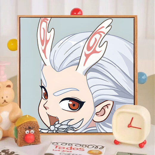 Yufu Q Version Nezha 2: Das digitale Ölgemälde des Dämon -Kindes digitales Öl -DIY -AO -Bing -Füllen von Färben Handgemachte Ölmalerei Nezha J1047 DIY -Set (Leinwand + mehrere Pinsel + hervorgehobene Pigmente