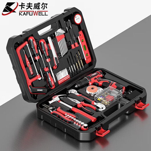 
Kraftwell 109-piece home drill tool box set charging electric screwdriver electrician repair 126-piece drill P3893A