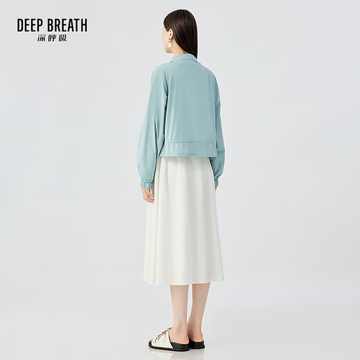 深呼吸DEEP BREATH女装UPF150+立领轻薄长袖防晒服外套女A401453 蓝 M (3)