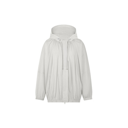 
MEIYANG Peanut Clothes No. 2 Cool Removable Hooded Three-dimensional Pleated Loose Light Gray S