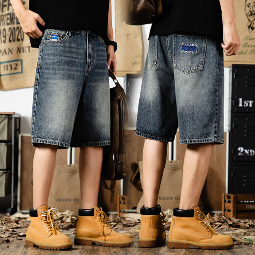 Rankdavid Light Luxus Neue Brand American Casual Retro Shorts Herren Sommer Lose großer Größe 2025 Neuem Stil Gebraucht 9926 Blau 28