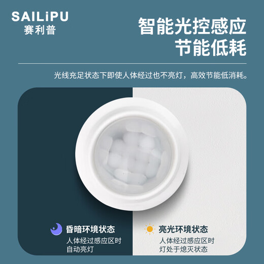 SAILiPU infrared human body sensor switch 220v intelligent light control delay module LED lamp ceiling concealed embedded probe light turns on when someone comes 40W four wires with neutral wire
