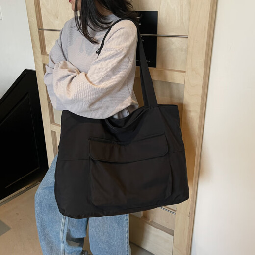 New bag women's bag tote bag casual versatile shoulder bag handbag commuting tote bag simple trendy large capacity black
