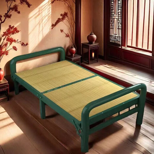 
Qinkai iron frame bamboo marching bed folding single bed integrated lunch bed bamboo board bed bamboo bed cool single double bed stable practical 192 length * 95 width-16851