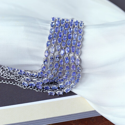 CAOX high-quality colorful natural tanzanite sterling silver inlaid bracelet for women, crystal colored gemstone, precision silver jewelry, loose stone about 3*5MM, randomly sent one tanzanite