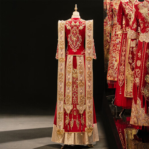 Xiuhe shijia xiuhe mariage mariage mariage 2024 Nouveau mariage industrie lourde mariage toast mariage nouveau robe de mariée chinoise dragon et phoenix robe ming mariage mariage mariage mariage mariage mariage mariage mariage n-051 m
