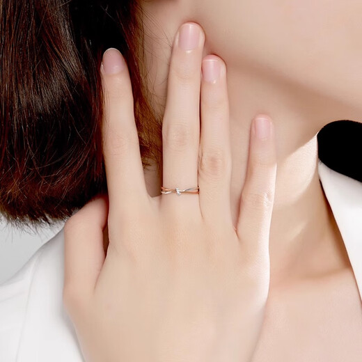 Chao Acer to Jane Intertwined 18K Gold Diamond Ring Women's Color Gold Women's Ring Diamond Ring Hand Accessories Birthday Gift Women's No. 15
