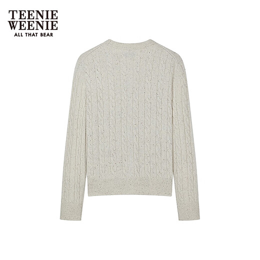 
Teenie Weenie [with wool] Bear women's wool sweater 25 autumn fashionable college rope sweater Oat color M