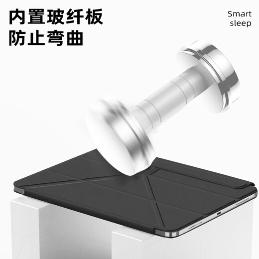 Space stone is suitable for Xiaomi tablet 7spro protective case 12.5 inches Xiaomi tablet 7SPRO tablet protective case new magnetic buckle leather case leather anti-fall double-sided clip for heat dissipation black Y-shaped magnetic suction-horizontal and vertical support-comes with tempered film Xiaomi tablet 7spro