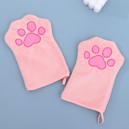 Pet towel glove type dog special quick-drying absorbent cleaning towel cat bath towel pet supplies blue 22*15cm (single pack)