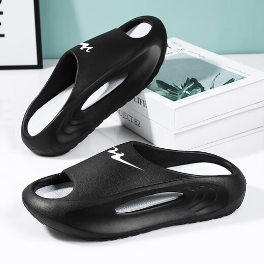 
Double Star Ba Special Wear Summer Slippers Men's Outdoor Wear 2024 Teenagers Outdoor Thick Sole Outdoor Sliding Feeling Unslip (LZ)WDSM-70483-2 Black and White 42-43