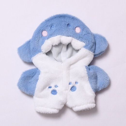 17cm Labubu Dress Up Doll Shark Baby Clothes Cute Jacket Replacement Pajamas Clothes Plush Clothes Labubu 17cm Shark Clothes (Clothes Only)