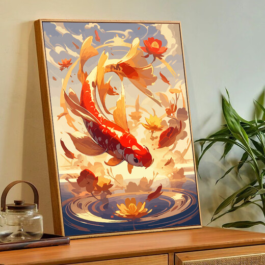 Koi springende Dragon Gate DIY Digital Ölmalereiempfindliche Aufnahmeuntersuchung Geburtstagsgeschenk handgefertigt Ölmalerei Handmalerei