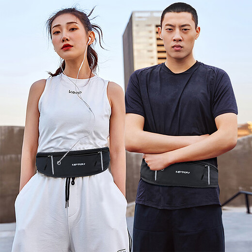 He Jiagong sports waist bag men's running mobile phone bag for equipment belt special bag artifact men's 2025 new carry black sports suit black waist bag + black arm bag