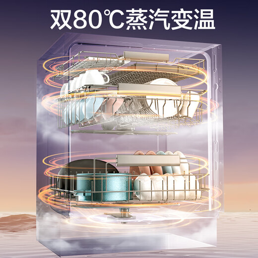 Haier four-wheel drive double-sided washing W5000SMax national subsidy 20% dishwasher built-in upgrade 18 sets + 3 large capacity UV double sterilization EYSW18586GHU1