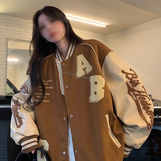 Digada Baseball Uniforms Men's Spring and Autumn New Letters Fashion Loose Fashionable Trendy Brand Jackets Top Clothes Jackets Men's Students KA38 Black Quality Upgrade 2XL 120-150Jin Jin is equal to 0.5 kg