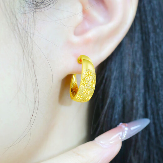 Love 999 sterling silver earrings for mothers, middle-aged and elderly people, golden baby's breath earrings, birthday gifts for mother-in-law and elders