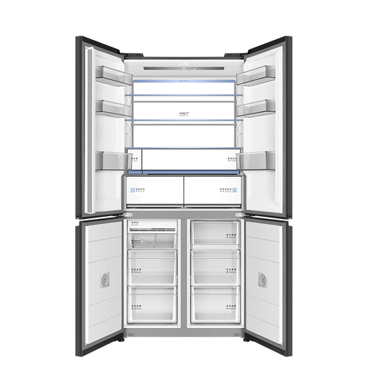 Midea Xiongdundun Pro 601 liter cross four-door flat screen fully embedded ultra-clean technology automatic ice making, taste and freshness preservation home smart large refrigerator BCD-601WUSIGPZM star magnetic gray