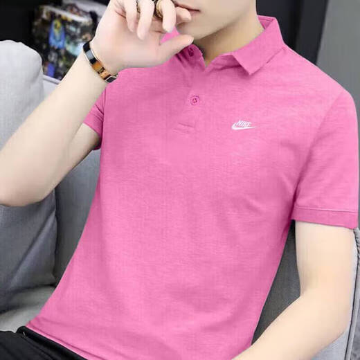 耐克（NIKE）官方舰店短袖男装 夏夏新款运动服时尚透气POLO衫翻领T恤衫 FN3895-675/粉色刺绣小标 S