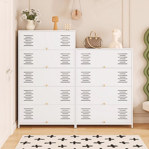 Moloo Steel Schuhschrank Haushalt Eingang Atmungsfreie staubfeste Schuhregal Boden großer Kapazität Flip Türstaderschrank Korridor Aufbewahrungsschrank grau 5 Tür 10. Stock 1695*900*350 mm