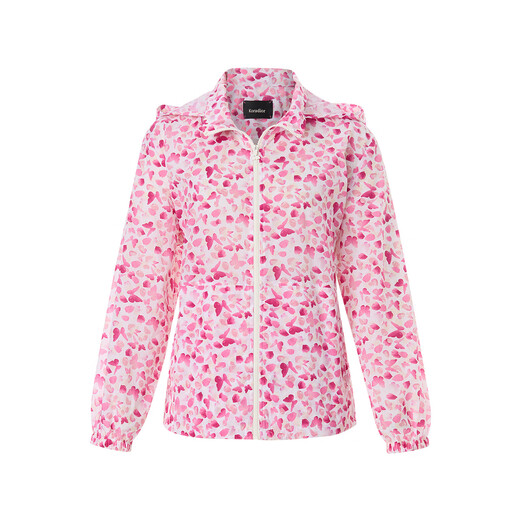 
The same summer sunscreen jacket printed casual short jacket top for women, medium purple red M
