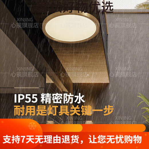 He Jiangong Outdoor Healling Light Villa Gate Front Light Outdoor Balcony Lamp Anti-Mosquito Courtyard x3895-400/круглый/трехцветный регулируемый
