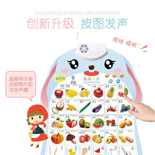 
Children's early childhood education audio poster baby cognition and reading pictures and learning pinyin English letter learning card learning machine cloth book to understand animals