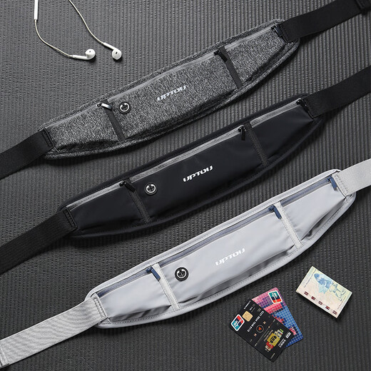 He Jiagong sports waist bag men's running mobile phone bag for equipment belt special bag artifact men's 2025 new carry black sports suit black waist bag + black arm bag