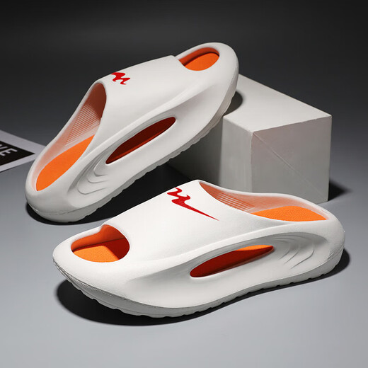 Doppelstar BA Special Wear Summer Pantoffers Herren-Outdoor-Kleidung 2024 Teenager im Freien dicker Sohle im Freien rutscht Unglück (LZ) WDSM-70483-2 Weiß Orange 42-43