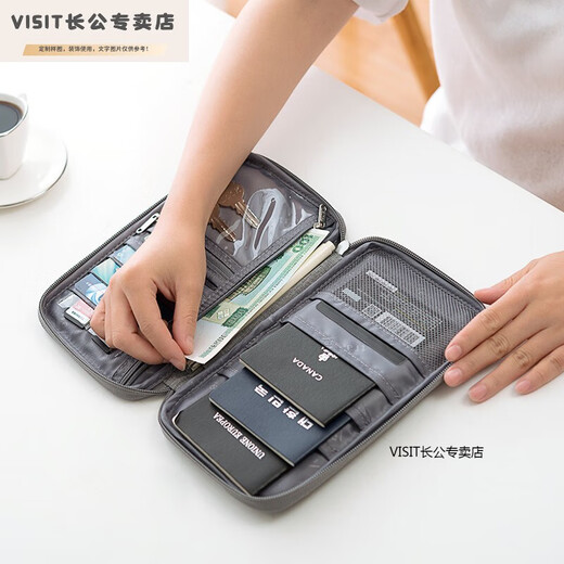 Package de stockage de documents de voyage portable pour pairs, Clip de billette multifonctionnel Case de protection des passeports