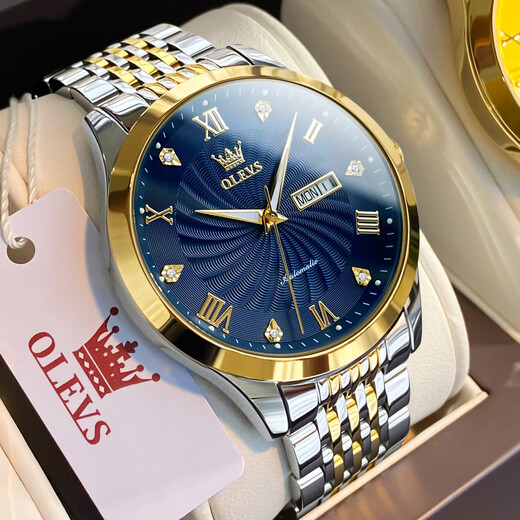 Amani Watch Popular Watch Men Mené Mecánico Comercio mecánico de alta gama Ciclón de alta gama Impermeable Doble Calendario Reloj Cinturón de acero-6630 habitaciones blancas de oro