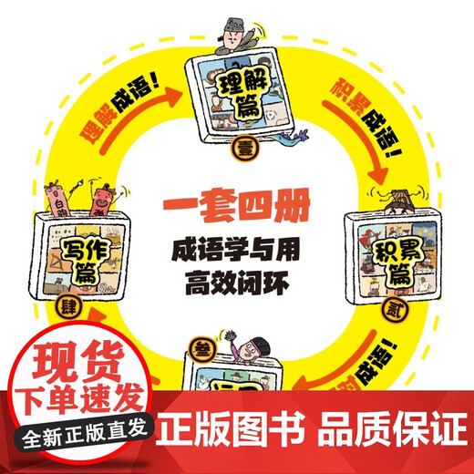 正版包邮 成语问不停(全4册) 语故事儿童绘本两千幅幽默漫画演绎689个成语知识小学年级通用图画书启蒙F